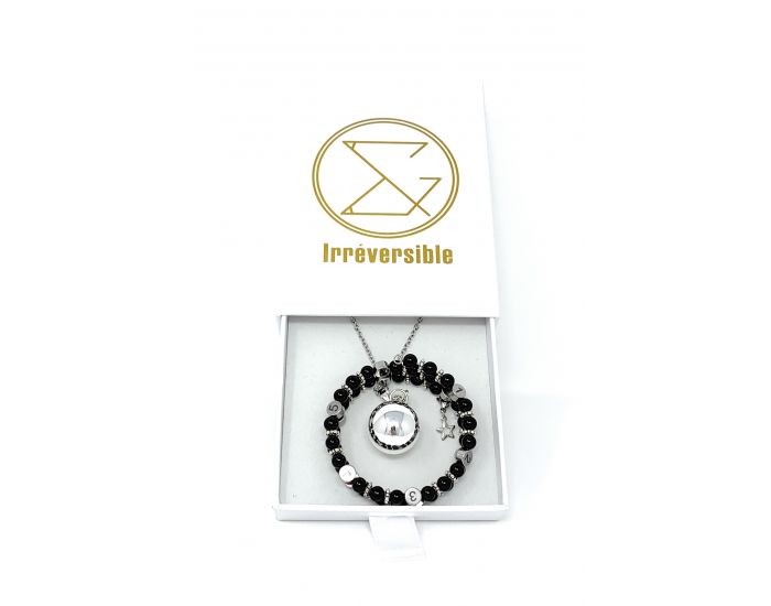 IRREVERSIBLE Coffret Bracelet d'Allaitement + Bola Obsidienne Noire (2)