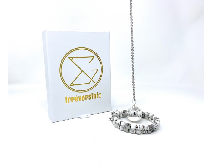 IRREVERSIBLE Coffret Bracelet d'Allaitement + Bola Turquoise Blanche (1)