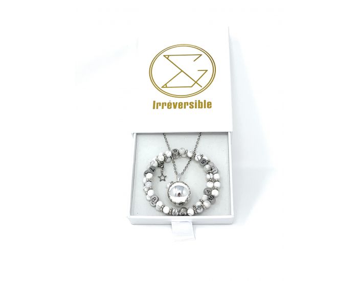 IRREVERSIBLE Coffret Bracelet d'Allaitement + Bola Turquoise Blanche (2)