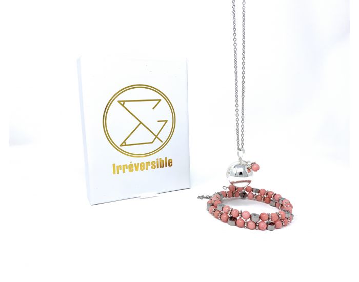 IRREVERSIBLE Coffret Bracelet d'Allaitement + Bola Quartz Rose (1)