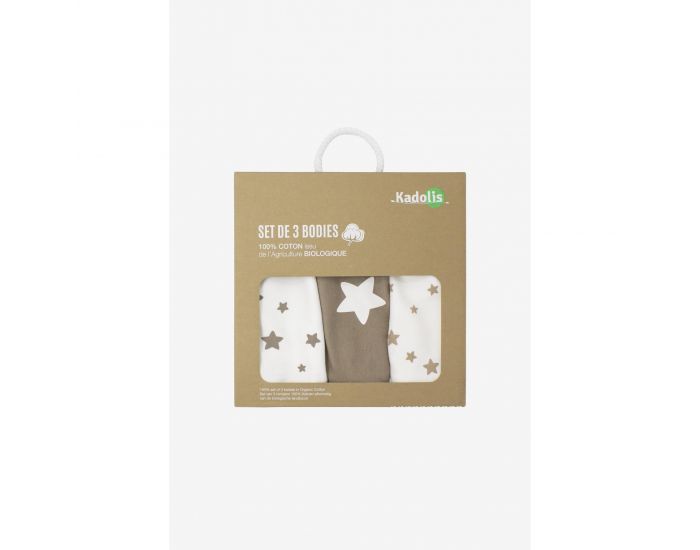 KADOLIS Body Manches Courtes x3 Etoiles Beige (4)