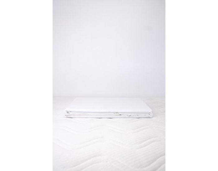 KADOLIS Housse de Couette Enfant Unie + Taie Coton Bio Blanc 140 x 200 cm (3)