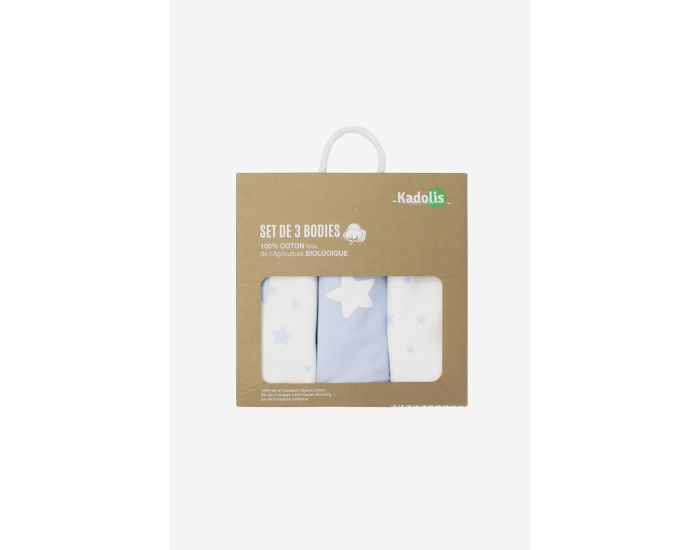 KADOLIS Body Manches Longues x3 Etoiles Bleu ciel (3)