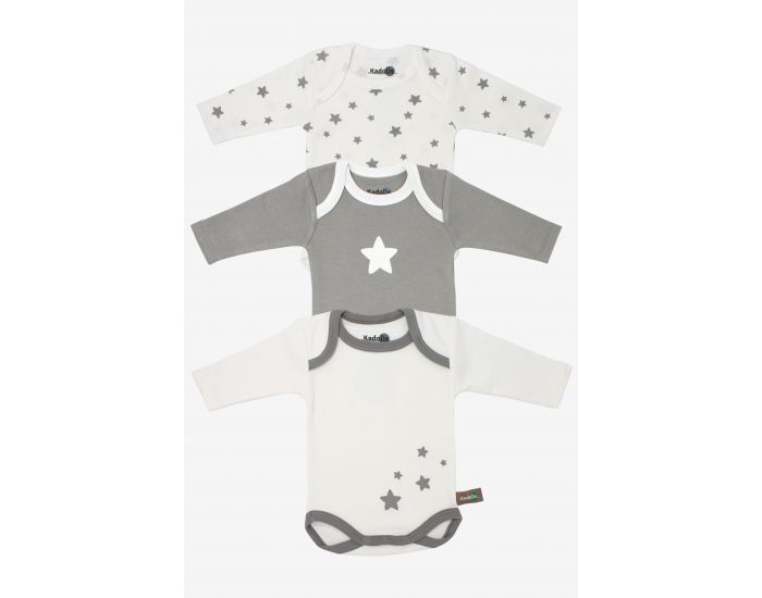 KADOLIS Body Manches Longues x3 Etoiles Gris (6)