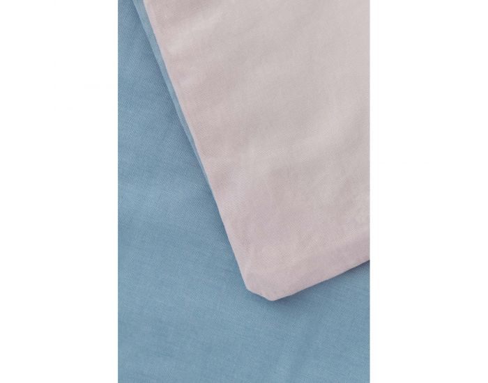 KADOLIS Housse de Couette Enfant en Coton Bio + Taie Bleu pastel 140 x 200 cm (3)