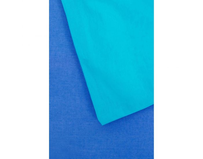 KADOLIS Housse de Couette Enfant en Coton Bio + Taie Bleue 140 x 200 cm (1)