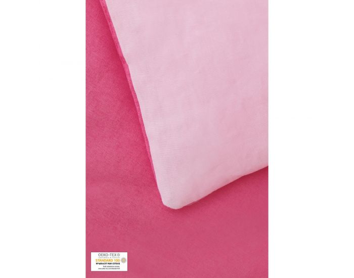 KADOLIS Housse de Couette Enfant en Coton Bio + Taie Rose ple 140 x 200 cm (3)