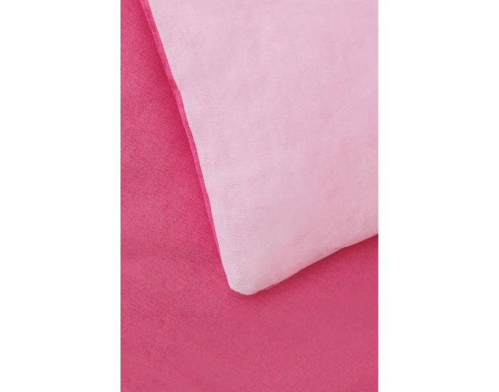 KADOLIS Housse de Couette Enfant en Coton Bio + Taie Rose ple 140 x 200 cm (1)
