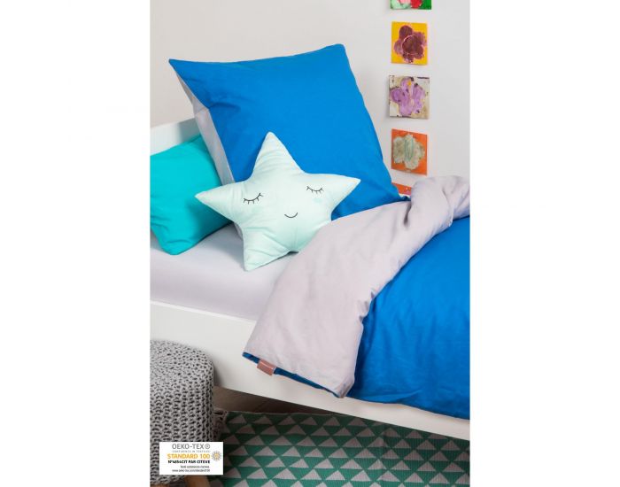 KADOLIS Housse de Couette Enfant en Coton Bio + Taie Fuschia 140 x 200 cm (4)