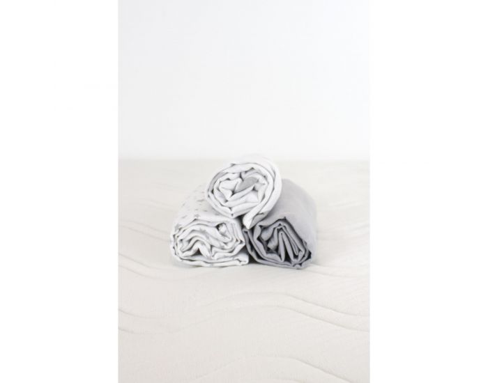 KADOLIS Lot de 3 Langes 100% Coton Bio Imprims Gris - 60 x 60 cm 60 x 60 cm (1)