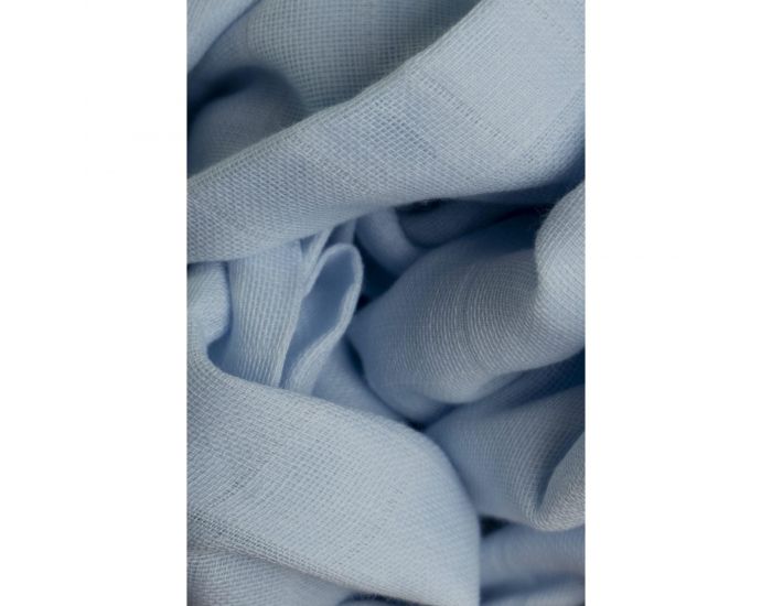 KADOLIS Lot de 3 Langes 100% Coton Bio Imprimés Bleu Ciel 60 x 60 cm (4)