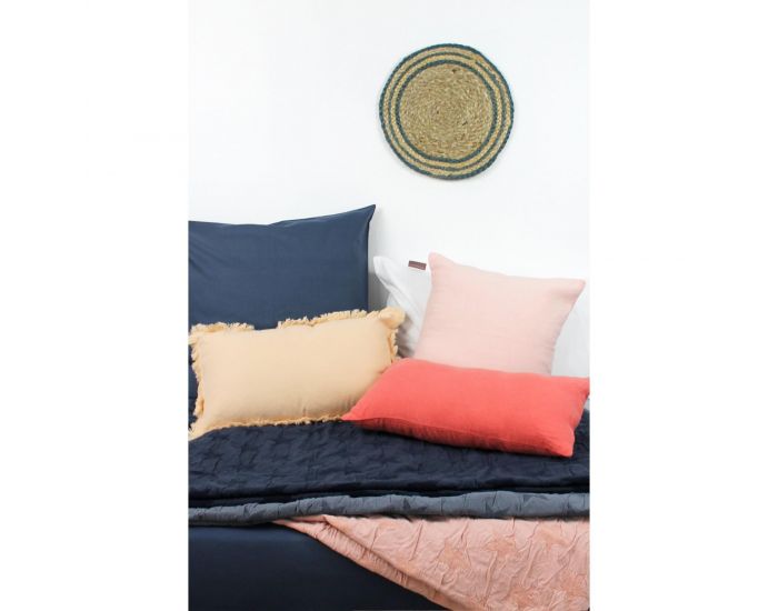 KADOLIS Couverture Star en Maille Chenille et Coton Bio Rose Poudr (6)