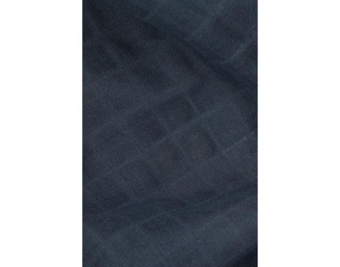 KADOLIS Lot de 2 Maxi Langes 100% Coton Bio Imprims Etoiles Bleu Ardoise 120 x 120 cm (5)