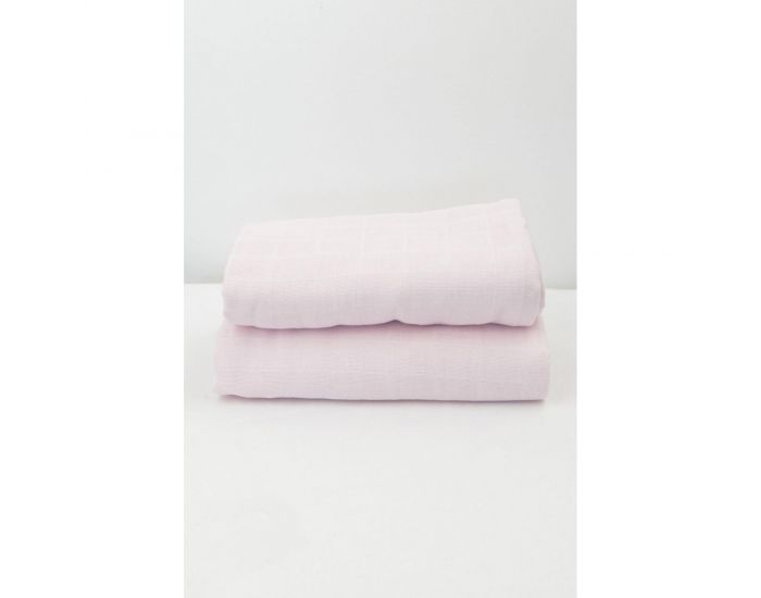 KADOLIS Lot de 2 Maxi Langes 100% Coton Bio imprims Etoiles Rose Ple (4)