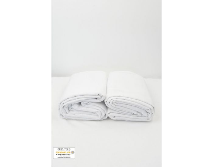 KADOLIS Lot de 2 Maxi Langes 100% Coton Bio Imprims Etoiles Blanc 120 x 120 cm (7)