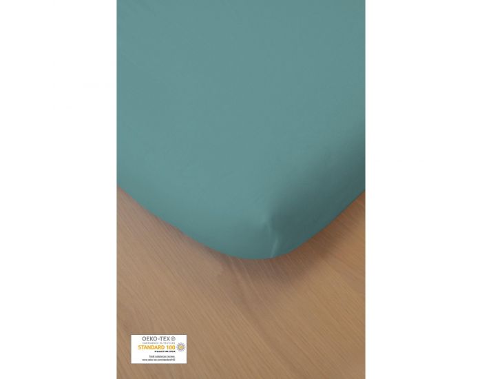 KADOLIS Drap Housse Coton Bio - Enfant Bleu (6)