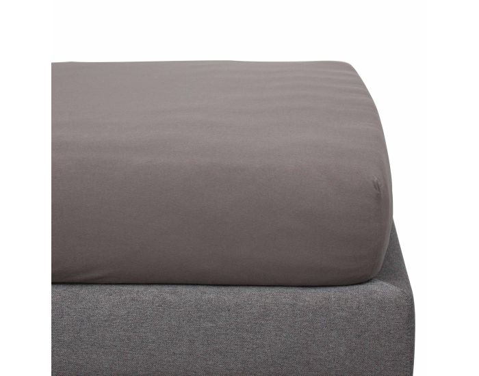 KADOLIS Drap Housse Coton Bio - Enfant Taupe (2)