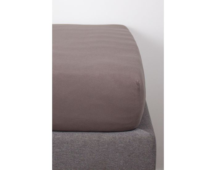 KADOLIS Drap Housse Coton Bio - Enfant Taupe (3)