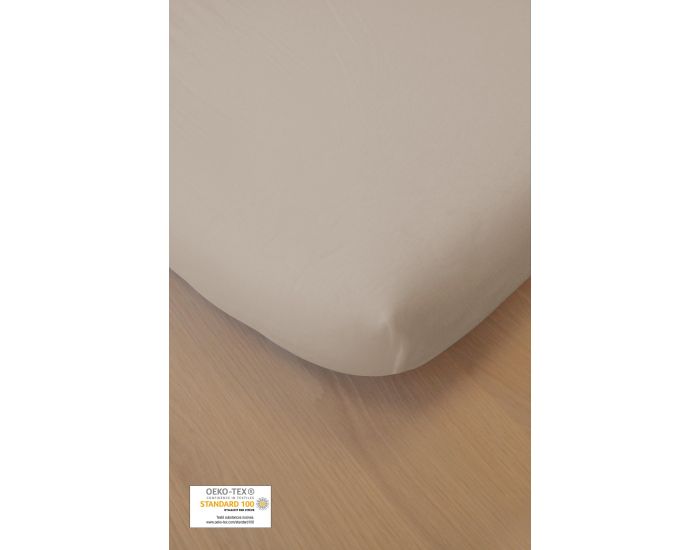 KADOLIS Drap Housse Coton Bio - Enfant Taupe (10)