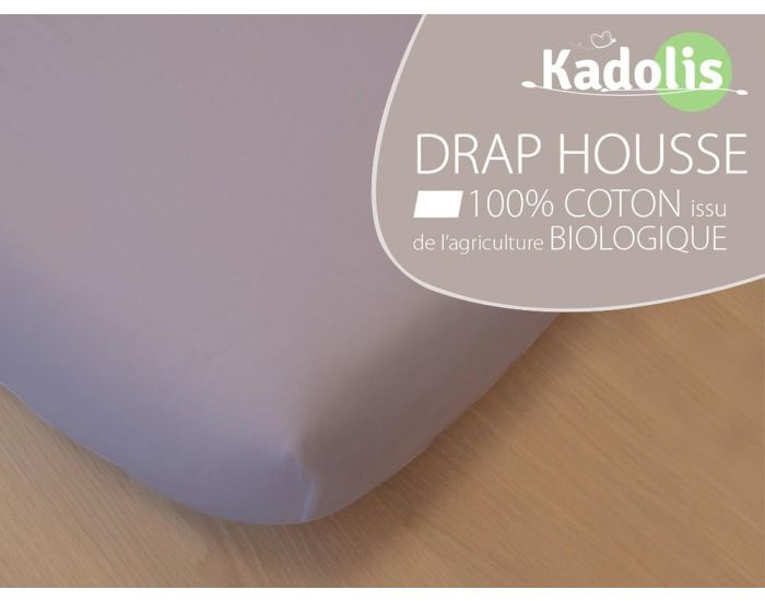 KADOLIS Drap Housse Coton Bio - Enfant Gris clair (5)