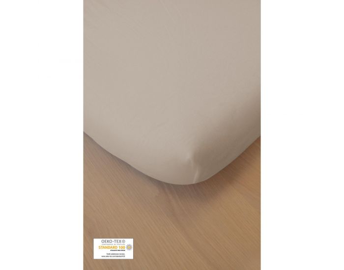 KADOLIS Drap Housse Coton Bio - Enfant Beige (7)