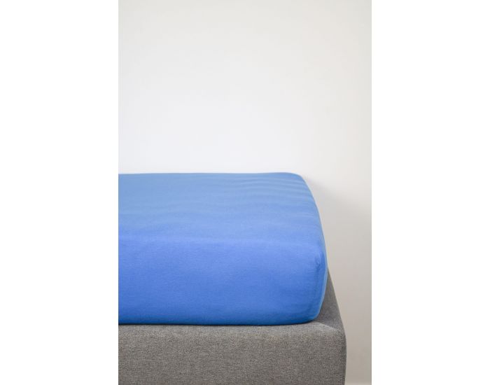 KADOLIS Drap Housse Coton Bio - Enfant Bleu jean 90 x 140 cm (1)