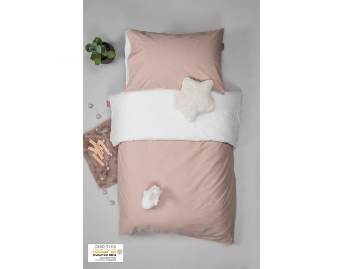 KADOLIS Housse de couette Bb + taie Bicolore Bleu 100 x 140 cm (3)