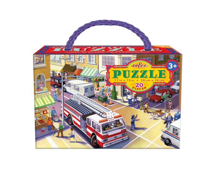EEBOO Puzzle 20 Pices - Camion de Pompier - Ds 3 ans (1)