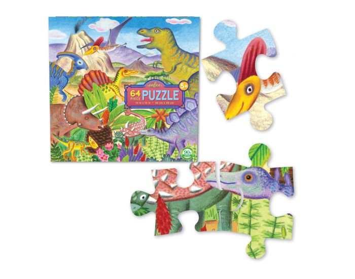 EEBOO Puzzle 64 p - l'Ile des Dinosaures - Ds 5 ans (1)