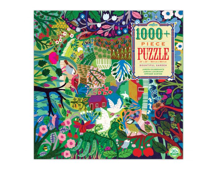 EEBOO Puzzle 1008 Pices - Jardin Luxuriant - Ds 8 ans (1)