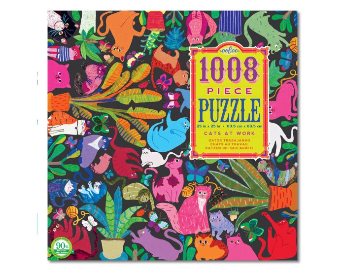 EEBOO Puzzle 1008 Pices - Chats au Travail - Ds 8 ans (1)