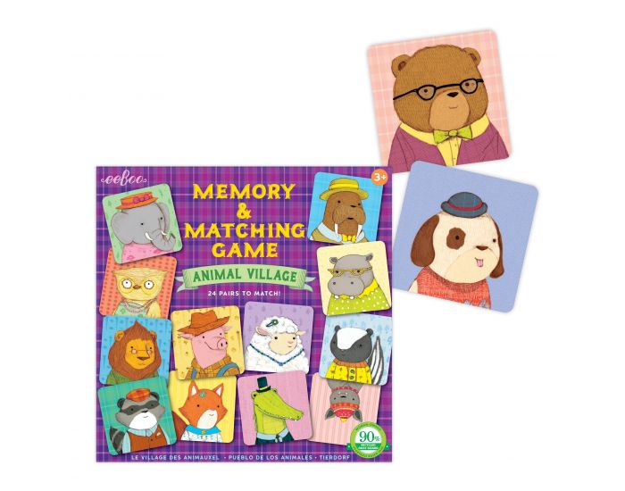 EEBOO Memory le Village des Animaux - D�s 3 ans (1)