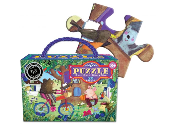 EEBOO puzzle 20 Pi�ces - Ours � V�lo - D�s 3 ans (1)