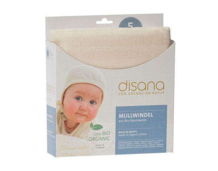 DISANA Lot de 5 Langes en Coton - 80x80 cm (1)