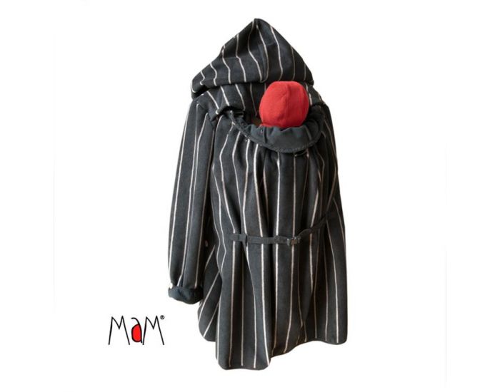 MAM DESIGN Manteau de Maternit Grossesse et Portage - Silver Stripe - TU (1)