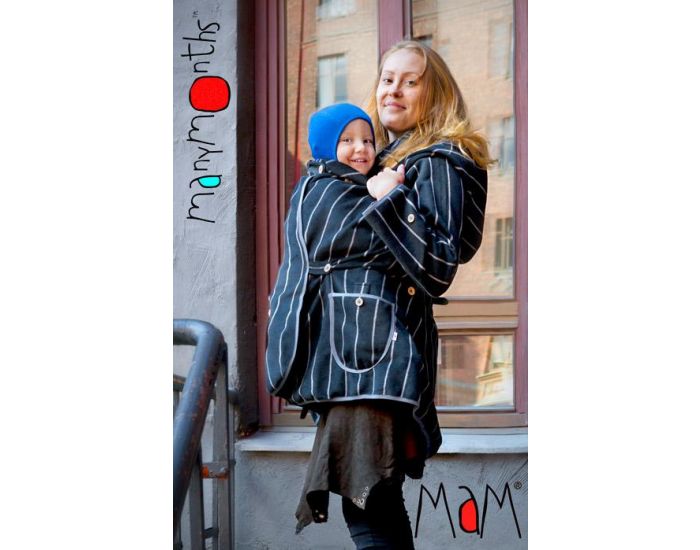 MAM DESIGN Manteau de Maternit Grossesse et Portage - Silver Stripe - TU (2)