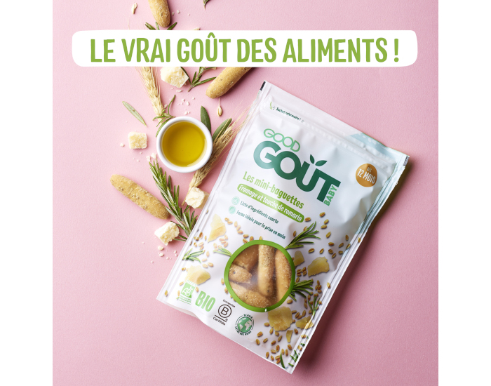 GOOD GOUT Mini-baguettes Fromage et Romarin - 70g - Ds 12 mois (1)