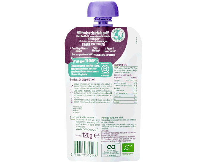 GOOD GOUT Gourde Pomme Figue - Pure Bb 120g - Ds 6 Mois (1)