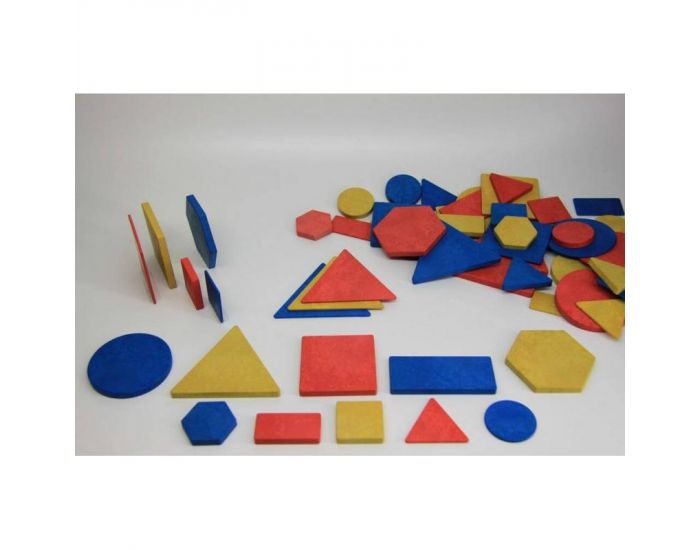 Blocs logiques en bois Re-Wood - Ds 5 ans Lot de 60 Pices (1)