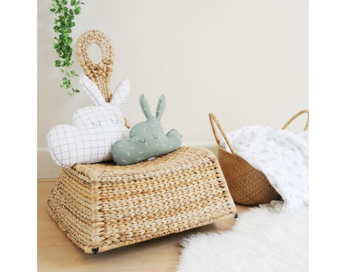 LITTLE CREVETTE Coussin Lapinuage - carreaux gris (6)