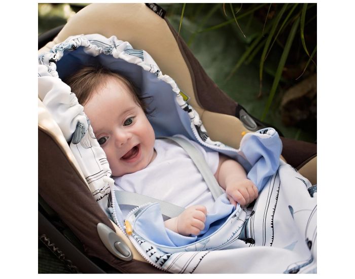 SEVIRA KIDS Chanceli�re printemps/�t� pour poussette et si�ge auto - City Boy Bleu - 0-12 mois Bleu (7)