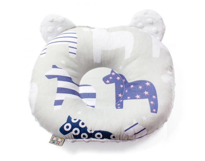 SEVIRA KIDS Coussin de maintien anti t�te plate - oreiller morphologique b�b� - Pony Blanc (3)