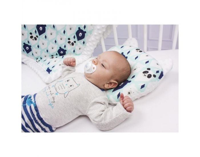 SEVIRA KIDS Coussin de maintien anti t�te plate - oreiller morphologique b�b� - Pony Blanc (8)