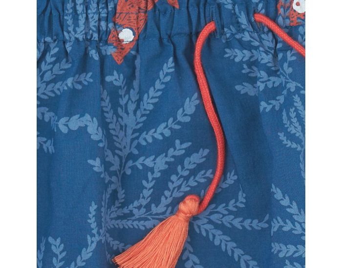 LA QUEUE DU CHAT Robe Fille Bleu Nuit & Corail (1)