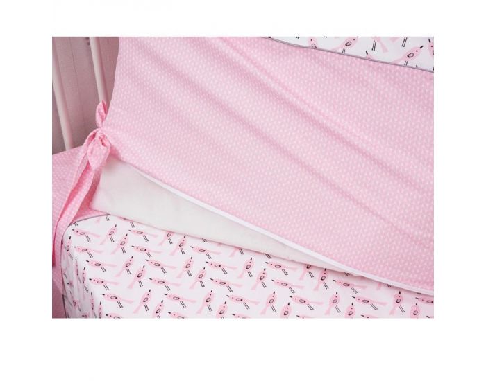 SEVIRA KIDS Parure de lit b�b� avec tour de lit design r�versible - Alouette Rose Rose (4)