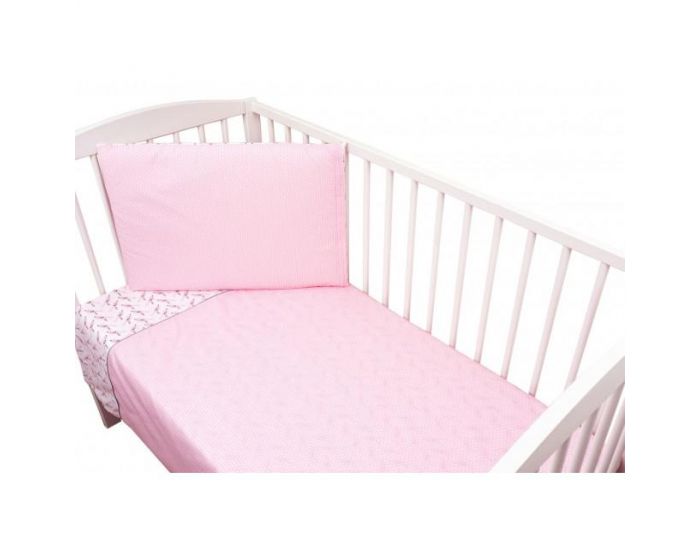 SEVIRA KIDS Parure de lit b�b� avec tour de lit design r�versible - Alouette Rose Rose (21)