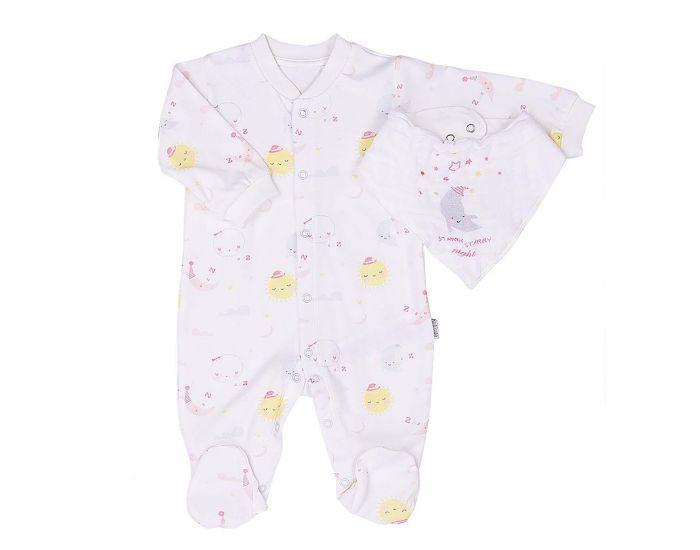 SEVIRA KIDS Kit Dors-Bien + Bandana + Lange en coton Bio - Dreams Rose (1)