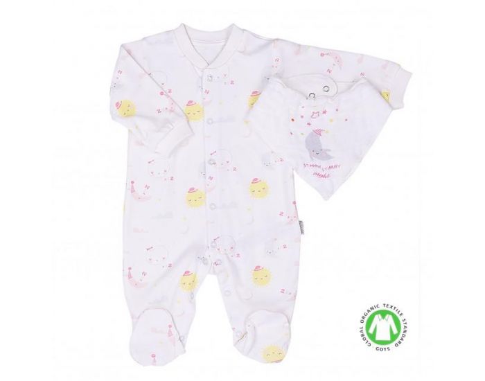 SEVIRA KIDS Kit Dors-Bien + Bandana + Lange en coton Bio - Dreams Rose (9)
