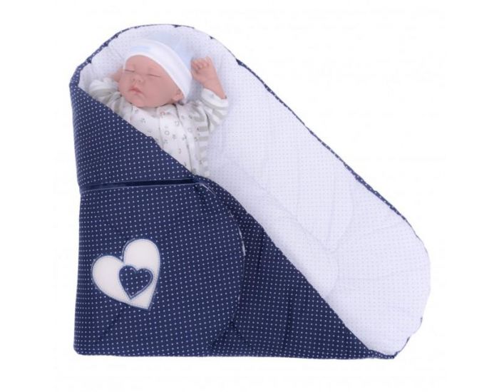 SEVIRA KIDS Gigoteuse d'emmaillotage - Nid d'ange naissance en coton - Hearts 0-4 mois (16)