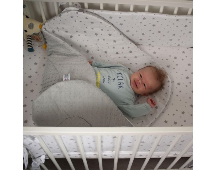 SEVIRA KIDS Gigoteuse d'emmaillotage - Nid d'ange 0-4 mois Minky Rversible - Stella (12)